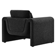 Modway Waverly Upholstered Modern Boucle Fabric Armchair in Black