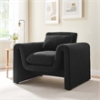Modway Waverly Upholstered Modern Boucle Fabric Armchair in Black