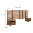 Modway Render Modern Wood King Headboard and Nightstands in Walnut
