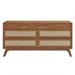 Modway Soma Rattan Weave/Engineered Wood 8-Drawer Bedroom Dresser in Walnut