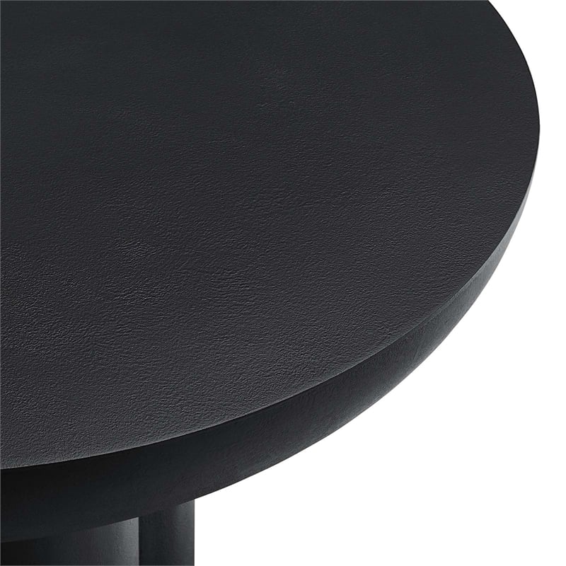 Caspian Round Concrete Coffee Table in Black