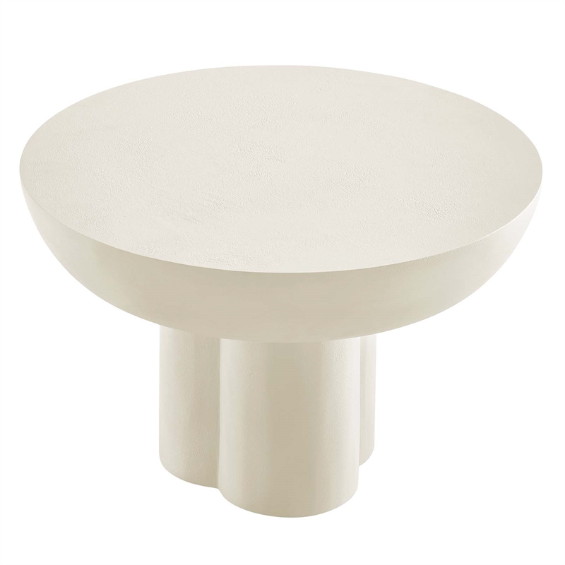 Caspian Round Concrete Coffee Table in White