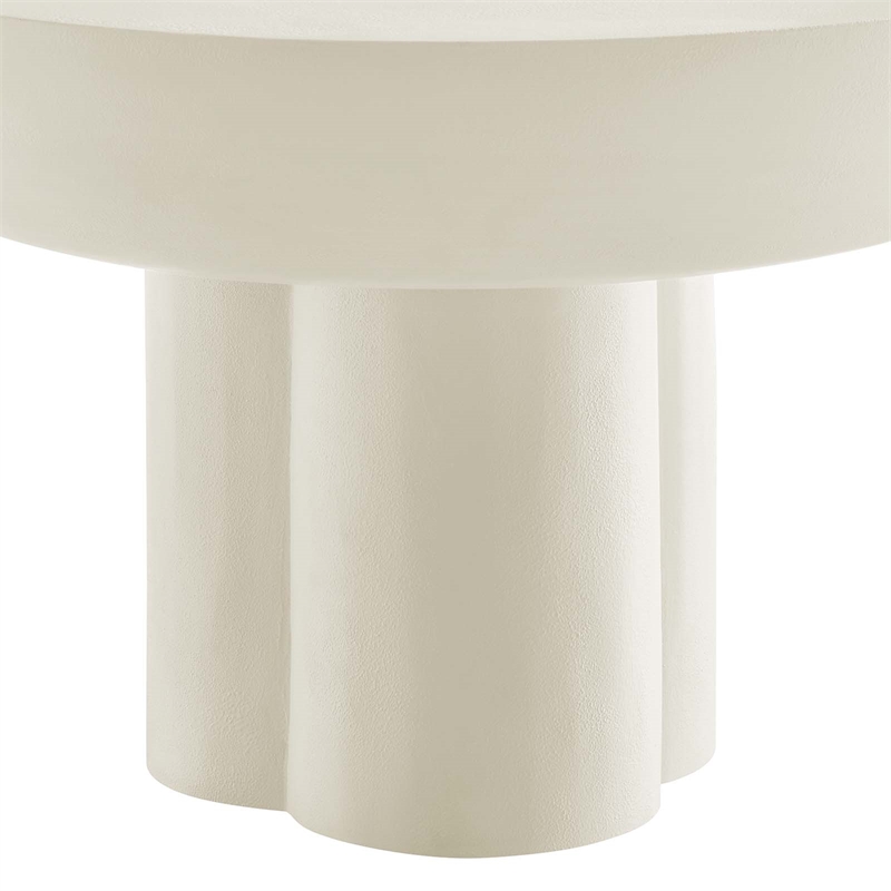 Caspian Round Concrete Coffee Table in White