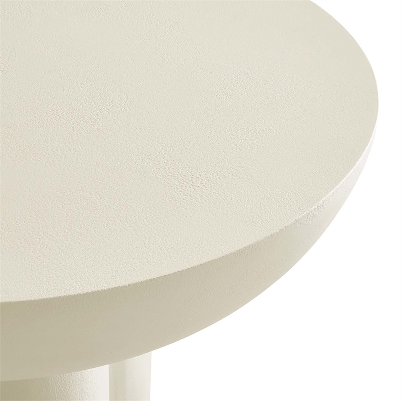 Caspian Round Concrete Coffee Table in White