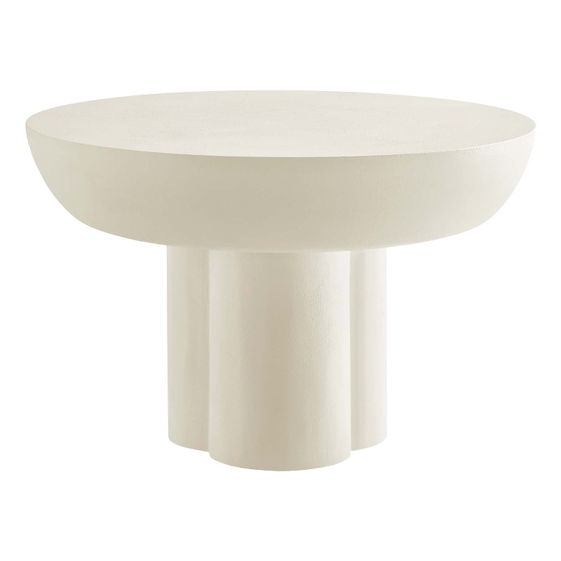 Caspian Round Concrete Coffee Table in White