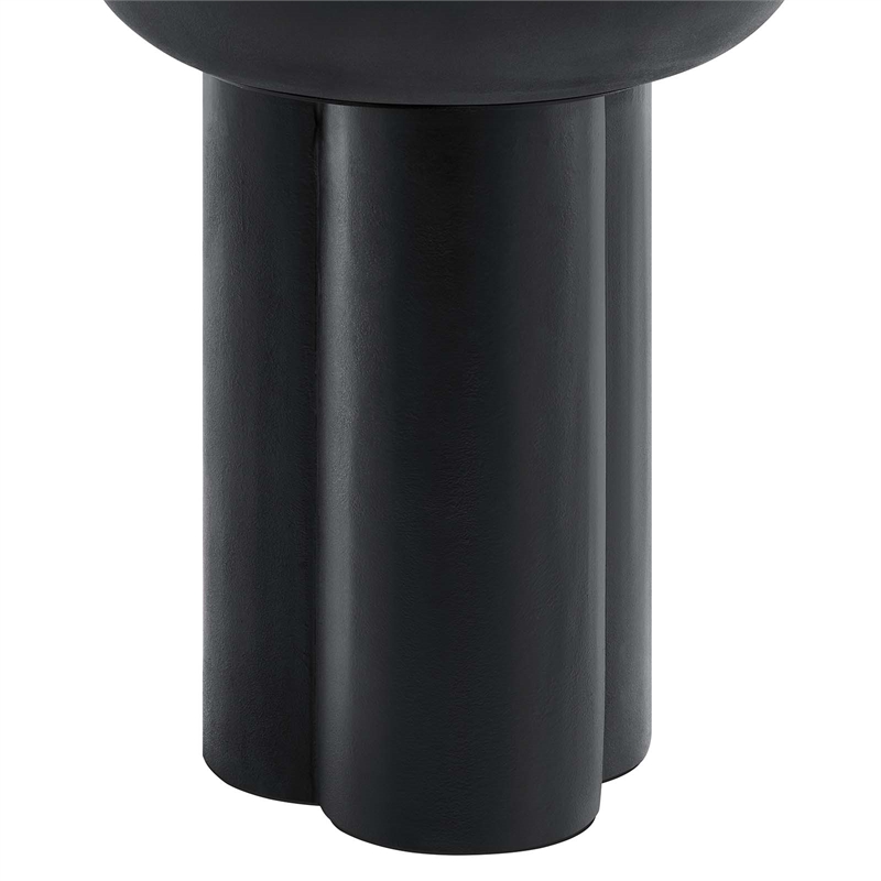 Caspian Round Concrete Side Table in Black