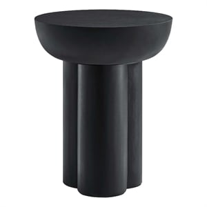 Caspian Round Concrete Side Table in Black
