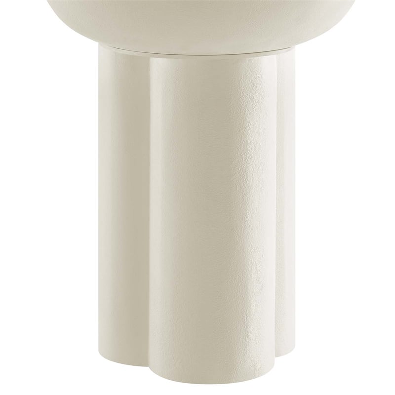 Caspian Round Concrete Side Table in White