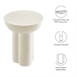 Caspian Round Concrete Side Table in White