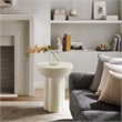 Caspian Round Concrete Side Table in White