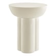 Caspian Round Concrete Side Table in White