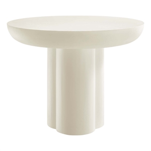 Caspian 40&quot Round Concrete Dining Table in White