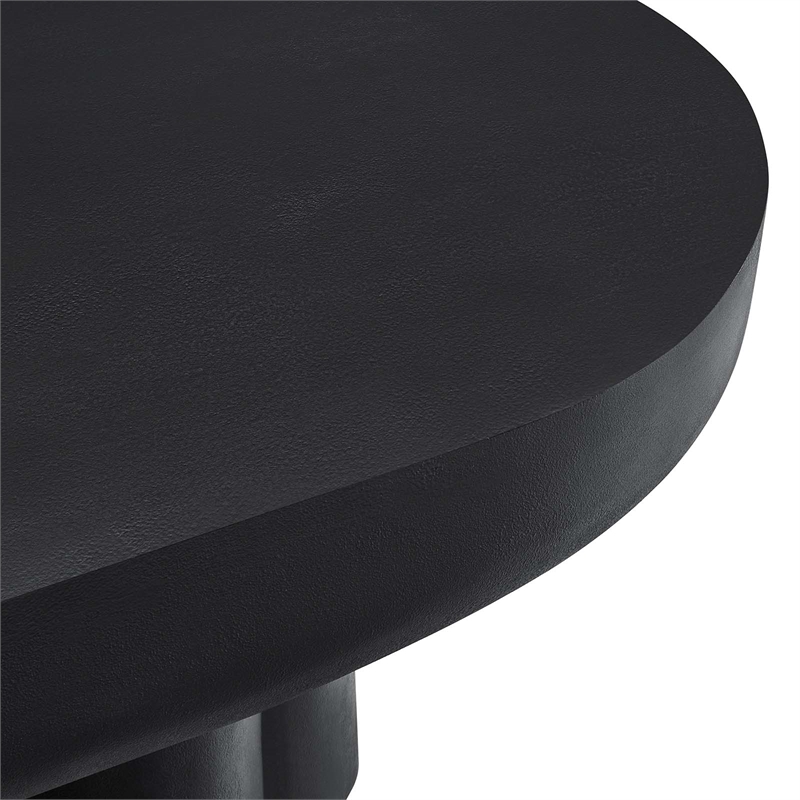 Caspian Oval Concrete Coffee Table in Black