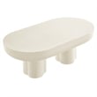 Caspian Oval Concrete Coffee Table in White