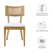 Caledonia Fabric Upholstered Wood Dining Chair Set of 2 in Natural White