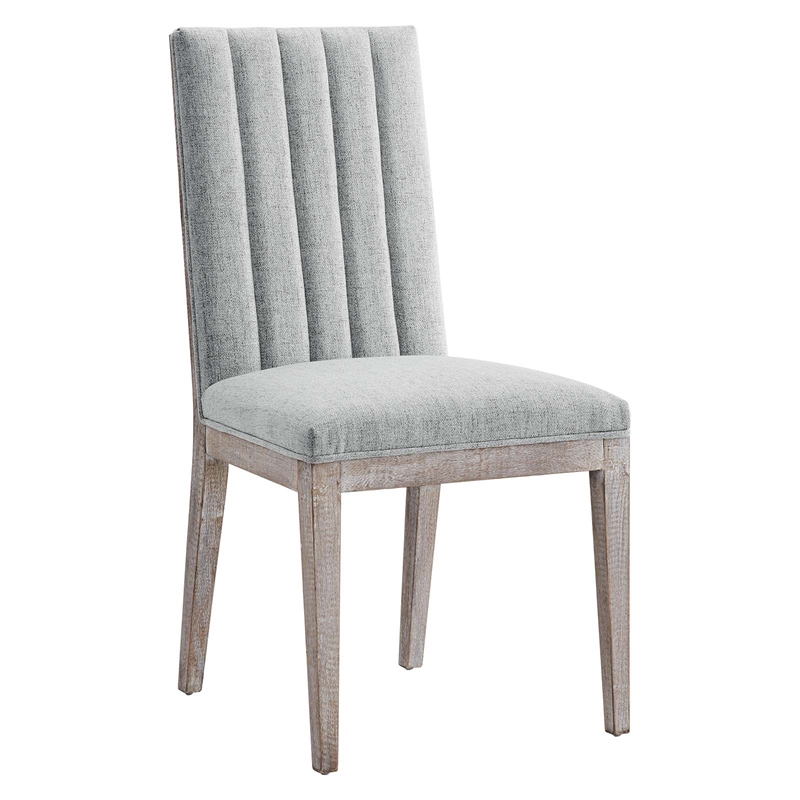 French Vintage Tufted Fabric Dining Side Chairs Set of 2