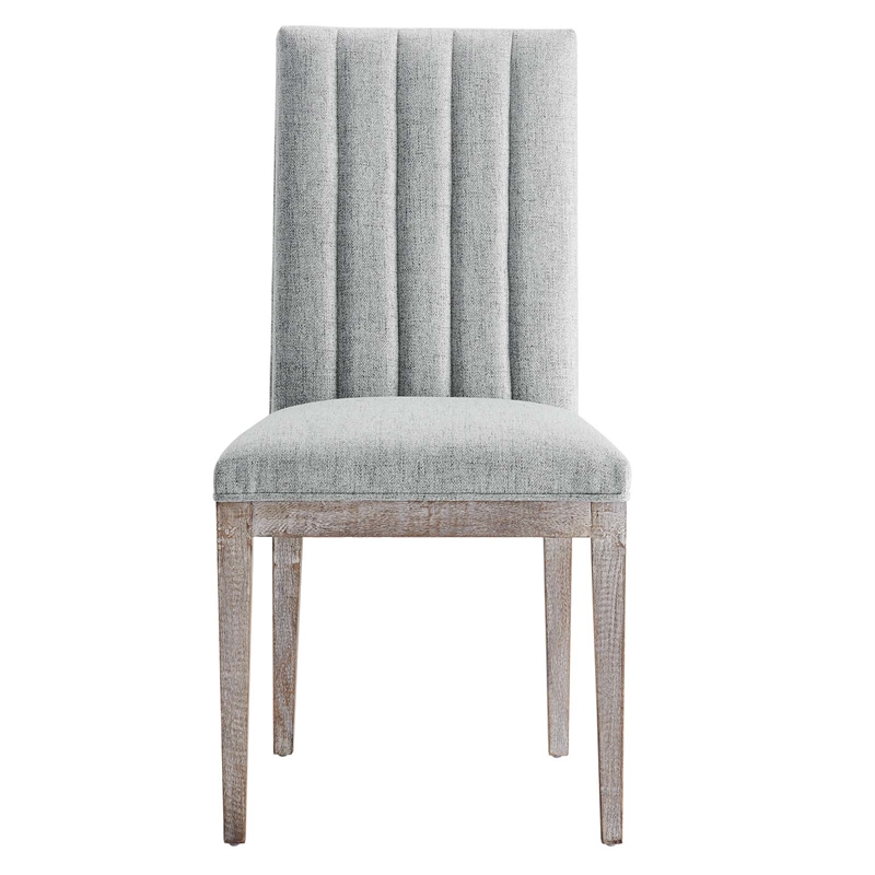 French Vintage Tufted Fabric Dining Side Chairs Set of 2
