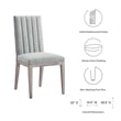 French Vintage Tufted Fabric Dining Side Chairs Set of 2