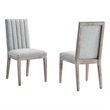 French Vintage Tufted Fabric Dining Side Chairs Set of 2