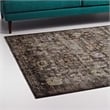 Minu Distressed Floral Lattice 4x6 Area Rug in Black Yellow and Orange