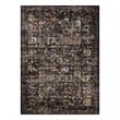 Minu Distressed Floral Lattice 4x6 Area Rug in Black Yellow and Orange