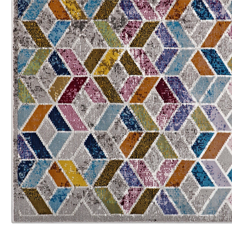 Laleh Geometric Mosaic 4x6 Area Rug in Multicolored