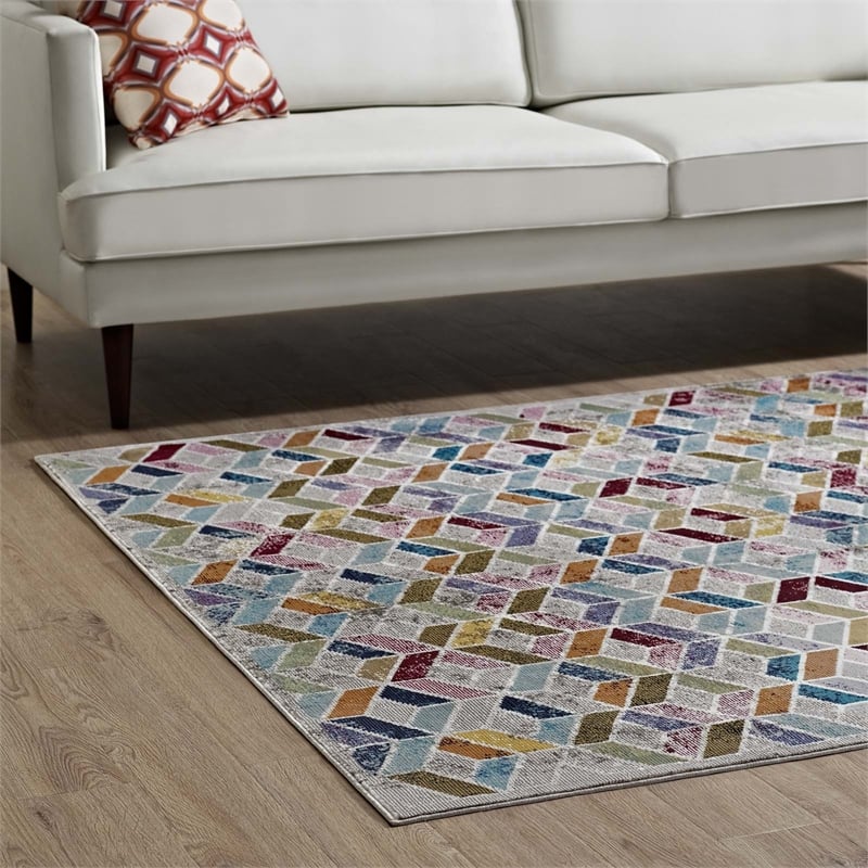 Laleh Geometric Mosaic 4x6 Area Rug in Multicolored
