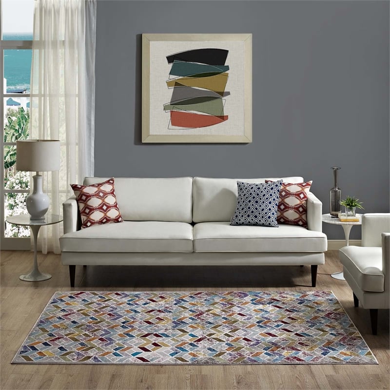 Laleh Geometric Mosaic 4x6 Area Rug in Multicolored