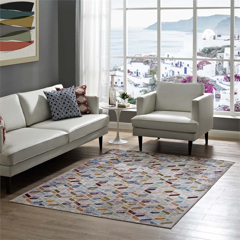 Laleh Geometric Mosaic 4x6 Area Rug in Multicolored