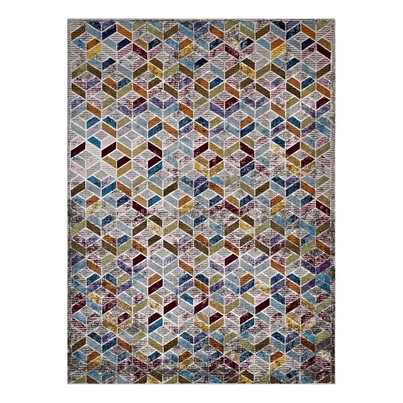 Laleh Geometric Mosaic 4x6 Area Rug in Multicolored