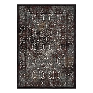 Westia Ornate Turkish 5x8 Vintage Area Rug in Dark Brown and Silver Blue