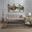 Berit Distressed Vintage Floral Lattice 5x8 Area Rug in Brown and Beige