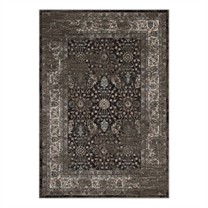 Berit Distressed Vintage Floral Lattice 5x8 Area Rug in Brown and Beige