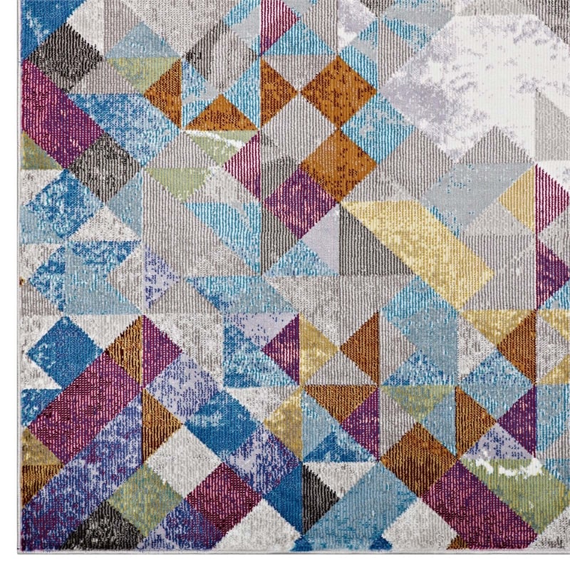 Lavendula Triangle Mosaic 4x6 Area Rug in Multicolored