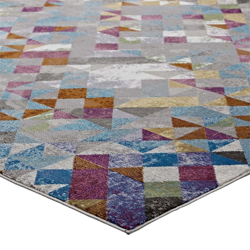 Lavendula Triangle Mosaic 4x6 Area Rug in Multicolored