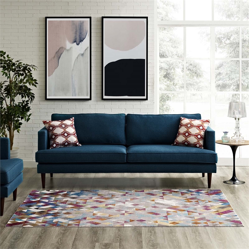 Lavendula Triangle Mosaic 4x6 Area Rug in Multicolored