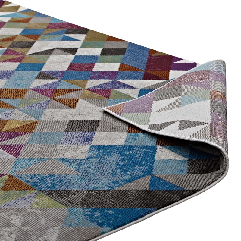 Modway Lavendula Triangle Mosaic 5x8 Area Rug in Multi-Color