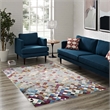 Modway Lavendula Triangle Mosaic 5x8 Area Rug in Multi-Color