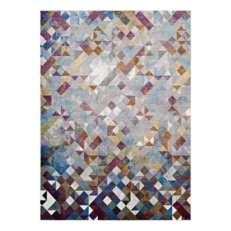 Modway Lavendula Triangle Mosaic 5x8 Area Rug in Multi-Color