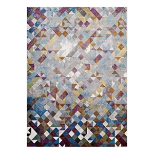 Modway Lavendula Triangle Mosaic 5x8 Area Rug in Multi-Color