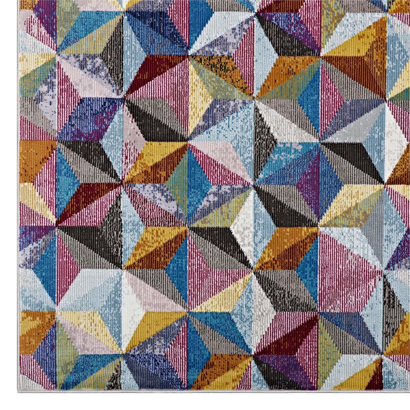Arisa Geometric Hexagon Mosaic 8x10 Area Rug in Multicolored