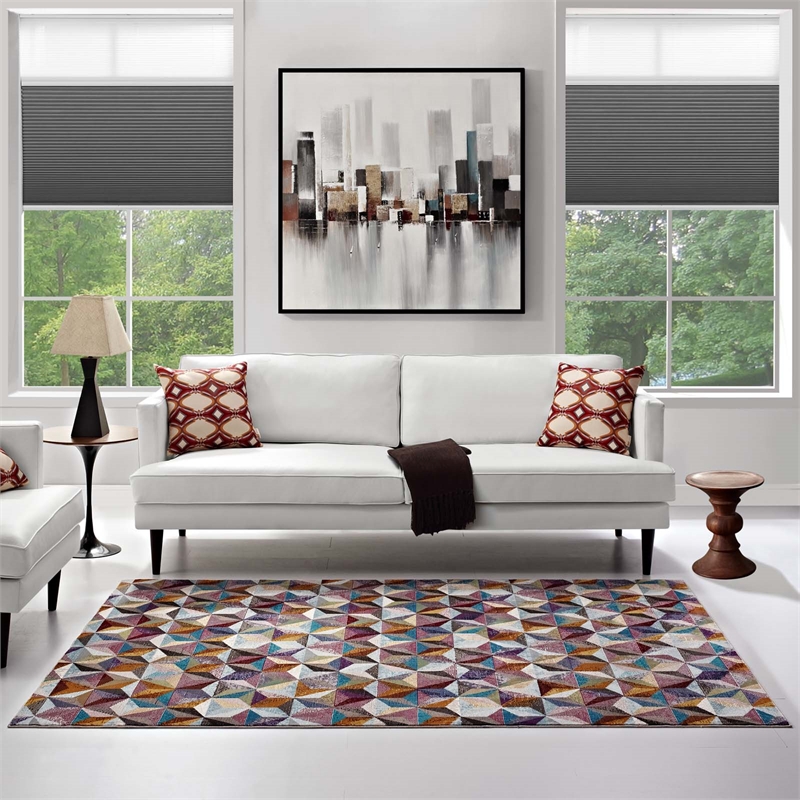 Arisa Geometric Hexagon Mosaic 8x10 Area Rug in Multicolored