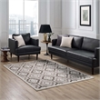 Kalinda Rustic Vintage Moroccan Trellis 5x8 Area Rug in Brown Beige and Ivory