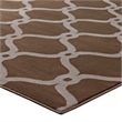 Beltara Chain Link Transitional Trellis 5x8 Area Rug in Dark Tan and Beige