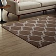 Beltara Chain Link Transitional Trellis 8x10 Area Rug in Dark Tan and Beige