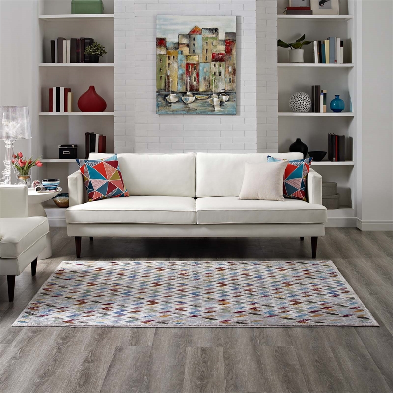 Gemma Chevron Mosaic 4x6 Area Rug in Multicolored