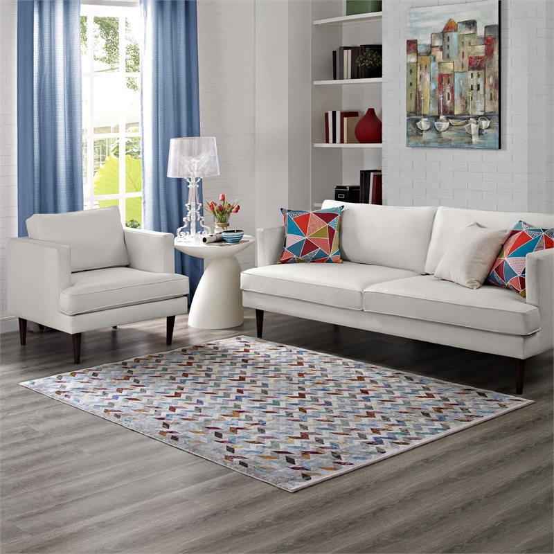 Gemma Chevron Mosaic 4x6 Area Rug in Multicolored