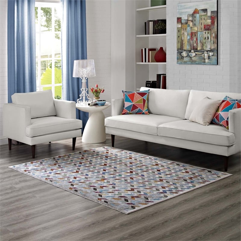 Gemma Chevron Mosaic 5x8 Area Rug in Multicolored