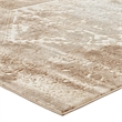 Rosina Distressed Vintage Medallion 5x8 Area Rug in Tan and Cream