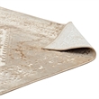 Rosina Distressed Vintage Medallion 5x8 Area Rug in Tan and Cream